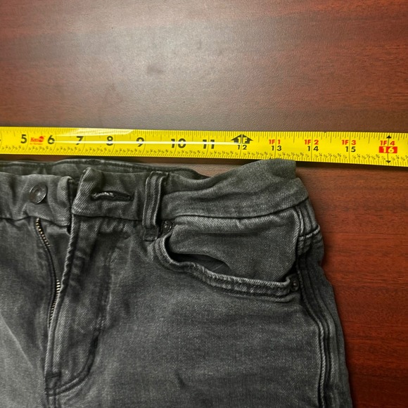 American Eagle Curvy Mom Jeans Women Size 4 Short Black Wash Stretch Streetwear - Picture 8 of 10